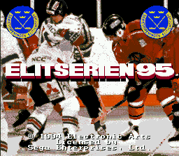 Elitserien 95 title screen for Sega Mega Drive